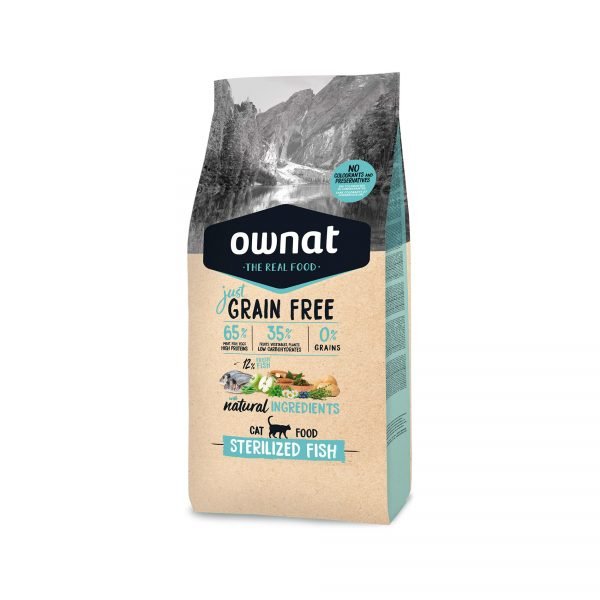 Ownat Just Adulto Sterilized Fish Grain Free - Pienso Super Premium para Gato