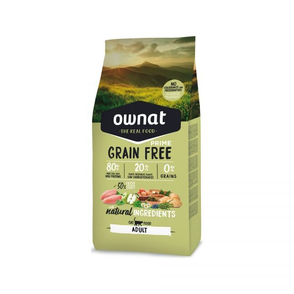 Ownat Prime Adulto Pollo y Pavo Grain Free - Pienso Super Premium para Gato