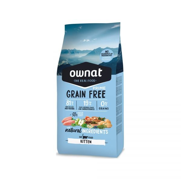 Ownat Prime Kitten 3kg Grain Free - Pienso Super Premium para Gatito