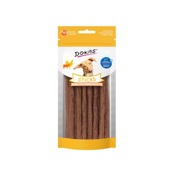 Dokas Sticks Pechuga de Pollo e Hígado de Res - Snack para Perro
