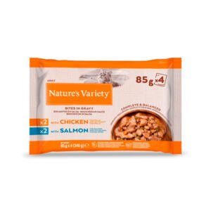 8410650561158_natures-variety-multipack-bocaditos-en-salsa-4x85-gr Nature's Variety Original Pack Bocaditos en Salsa con Salmón y Pollo - Comida Húmeda para Gato