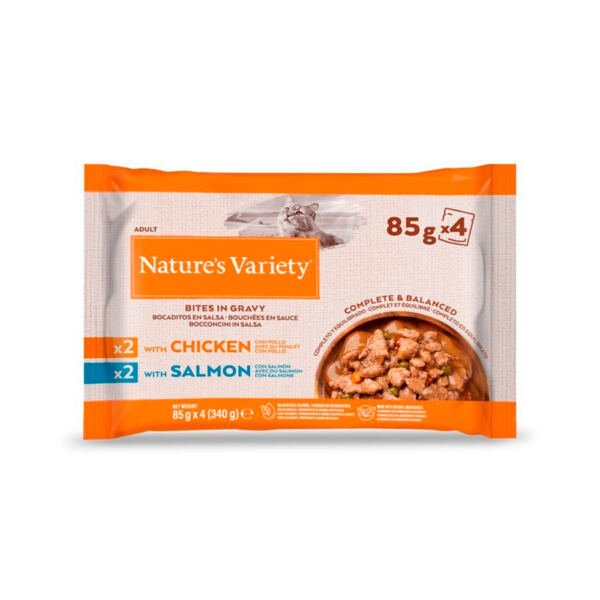 8410650561158_natures-variety-multipack-bocaditos-en-salsa-4x85-gr Nature's Variety Original Pack Bocaditos en Salsa con Salmón y Pollo - Comida Húmeda para Gato