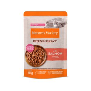 Nature's Variety Kitten Bocaditos de Salmón en Salsa - Comida Húmeda para Gatito