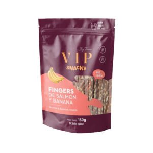 8436624460555_150g_VIP Fingers de Salmón y Banana – Snack para Perro VIP Fingers de Salmón y Banana - Snack para Perro