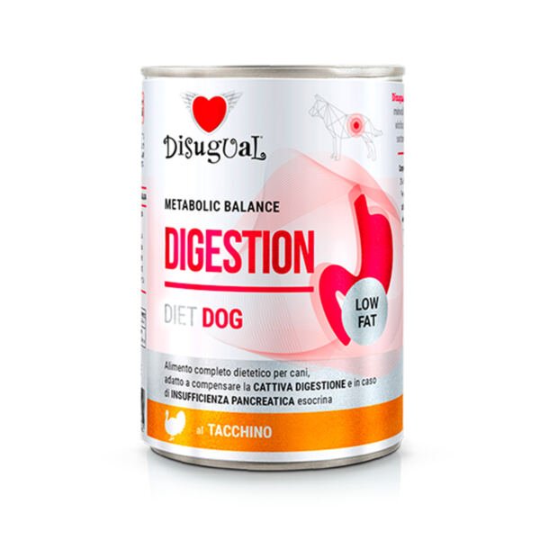 Disugual Diet Dog Digestion Low Fat de Pavo - Comida Húmeda para Perro