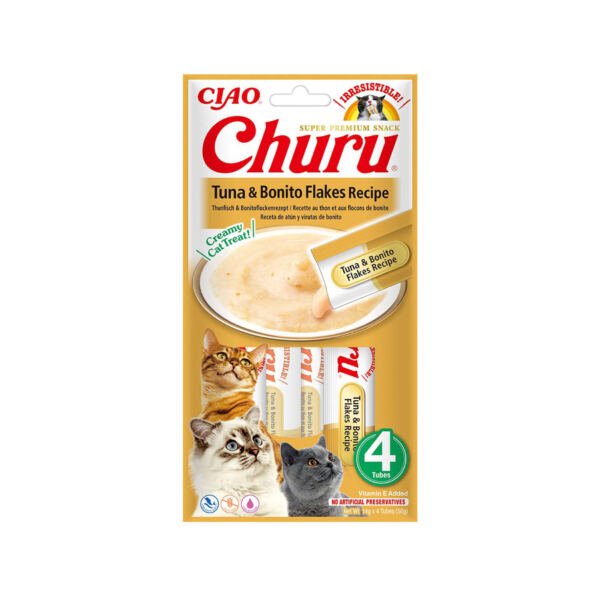 Churu Atún con Virutas de Bonito – Snack para Gato