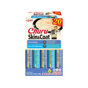 Churu Skin&Coat Receta Atún y Atún con Vieira 20x14g - Snack para Gato