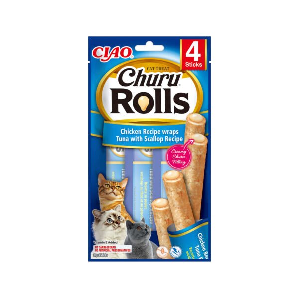 EU732 Churu Rolls Receta de Atún con Vieira - Snack para Gato