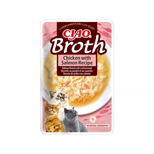 Ciao Broth Pollo con Salmón - Comida Húmeda para Gato
