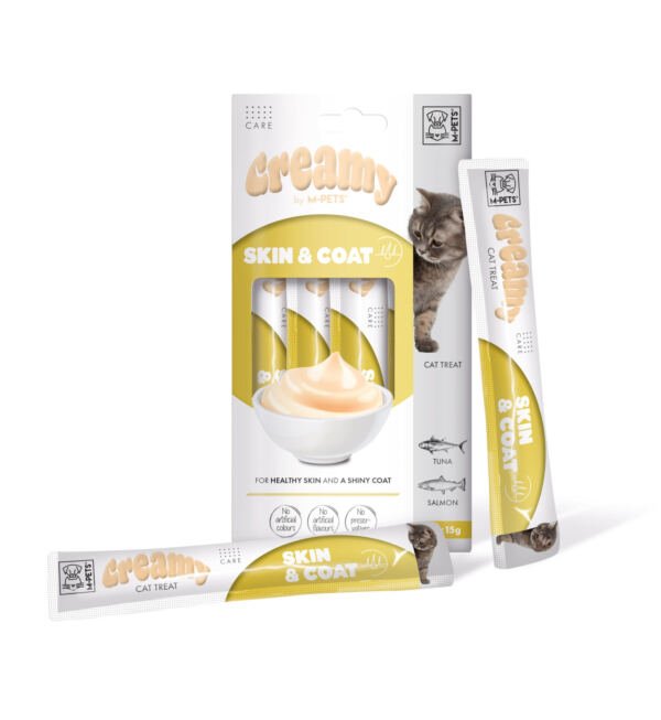 Creamy Pelo y Piel de Atún y Salmón - Snack para Gato