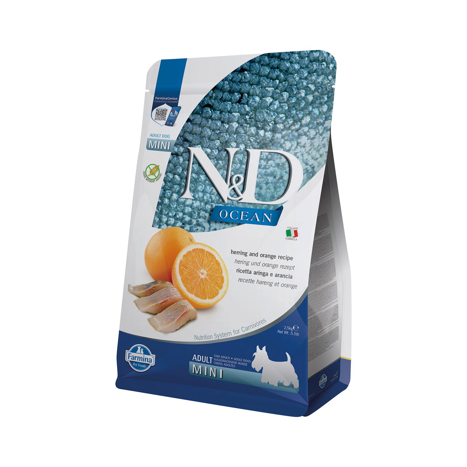 N&D Dog Ocean de Arenque Adult Mini Grain Free 2,5 kg – Pienso para Perro