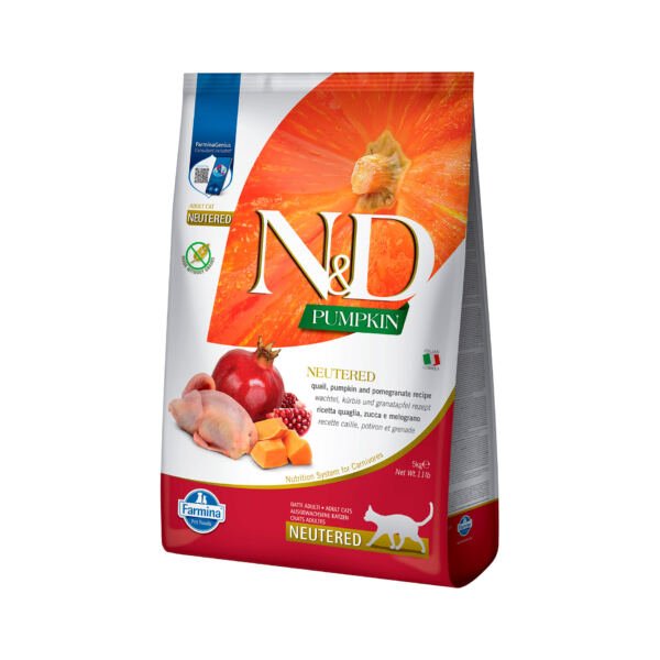 N&D Cat Pumpkin Grain Free Neutered Codorniz - Pienso para Gato