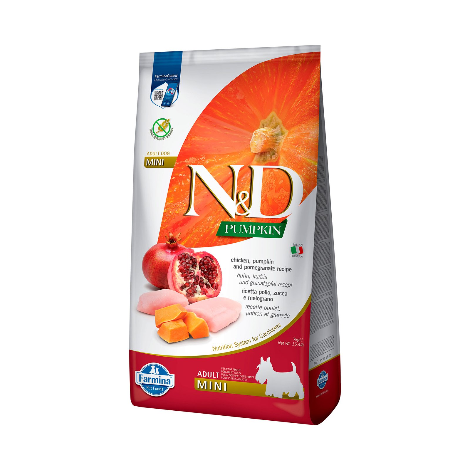 Farmina N&D Dog Pumpkin Pollo & Granada Adult Mini Grain Free – Pienso para Perro