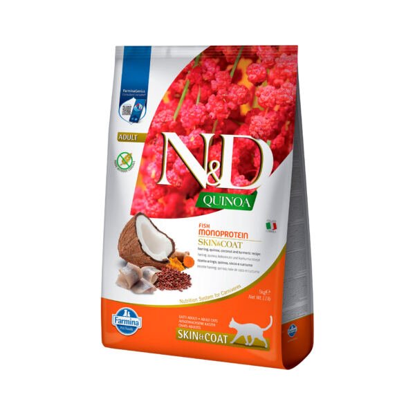 N&D Cat Quinoa Skin & Coat Arenque y Coco - Pienso para Gato