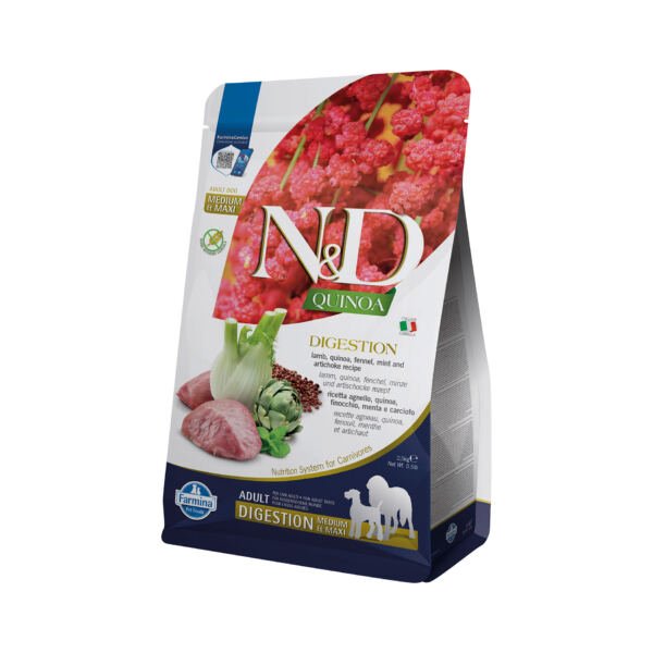 N&D Quinoa Digestión Medium Maxi Cordero - Pienso para Perro