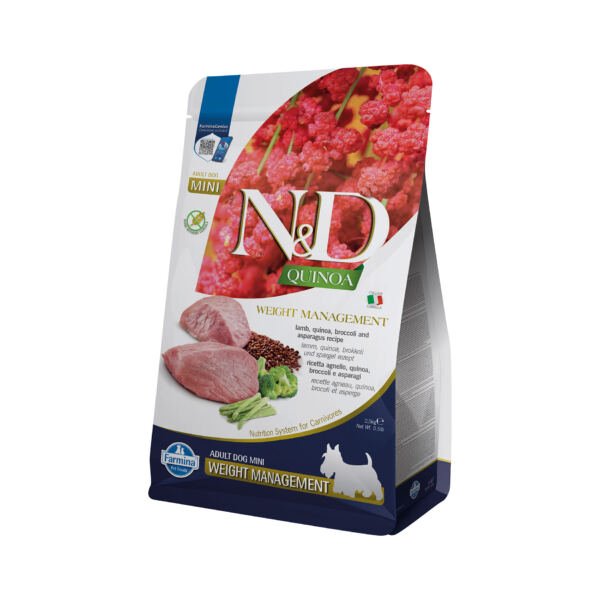 N&D Dog Quinoa Weight Management Cordero Mini 2,5 kg - Pienso para Perro