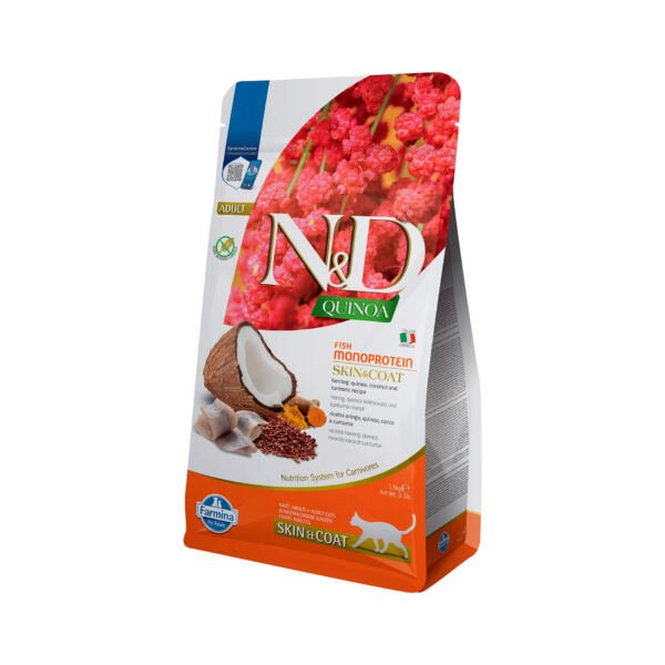 N&D Cat Quinoa Skin & Coat Arenque y Coco - Pienso para Gato