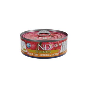N&D Quinoa Skin & Coat Arenque – Comida Húmeda para Gato