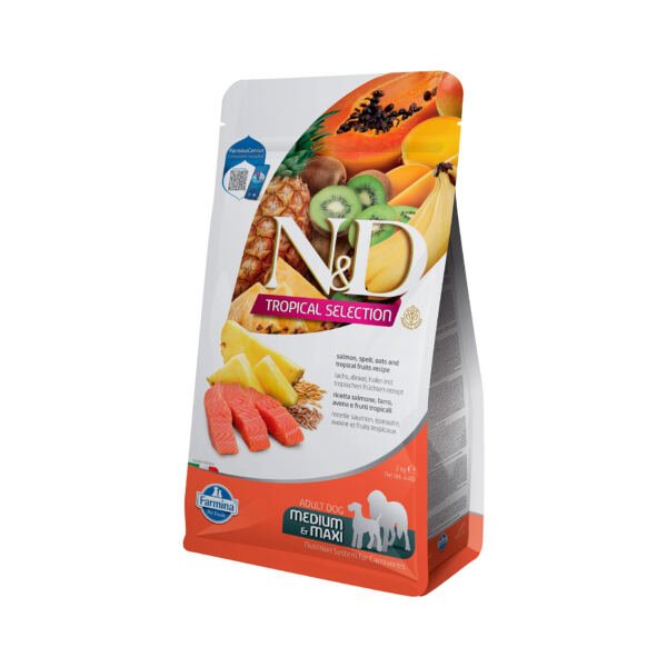 N&D Tropical Selection Adult Medium Maxi Salmón con Piña - Pienso para Perro