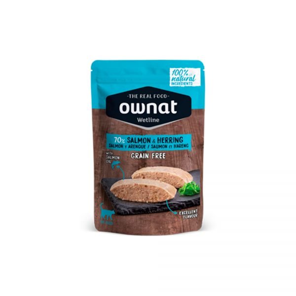 Ownat Wetline Salmón & Herring 85 g Grain Free - Comida Húmeda para Gato
