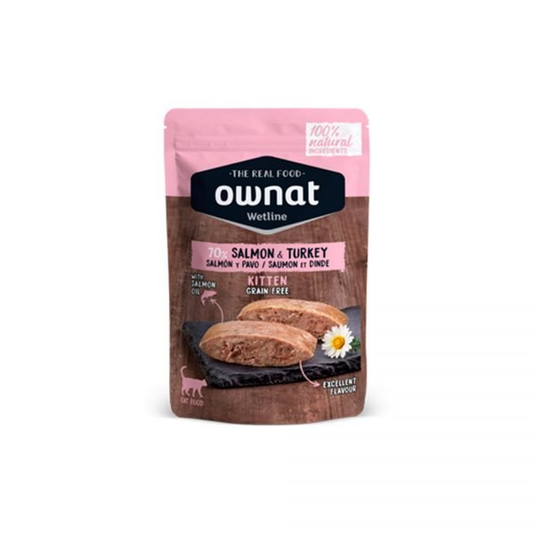 Ownat Wetline Kitten Salmón & Pavo 85 g Grain Free - Comida Húmeda para Gatito