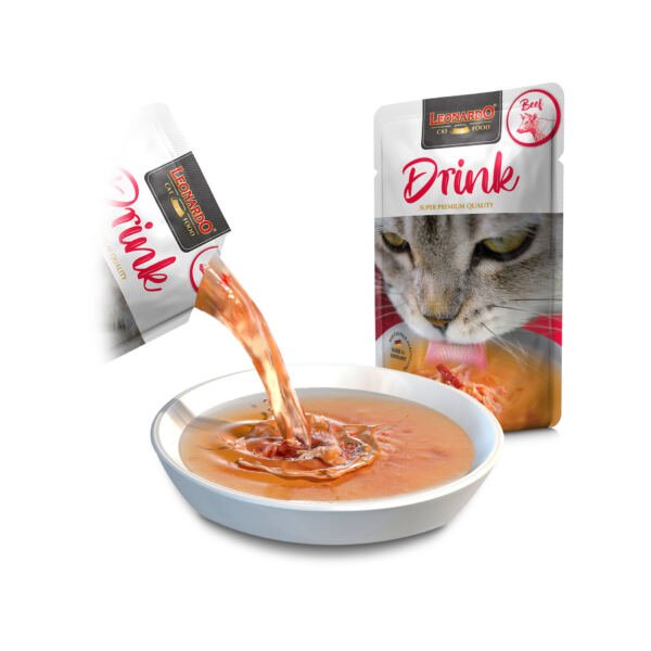 Leonardo Drink Caldo de Pollo y Ternera - Comida Húmeda para Gato