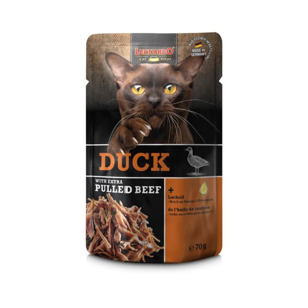Leonardo Pato con Extra Pulled Beef - Comida Húmeda para Gato