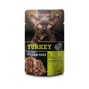 Leonardo Pavo con Extra Pulled Beef - Comida Húmeda para Gato