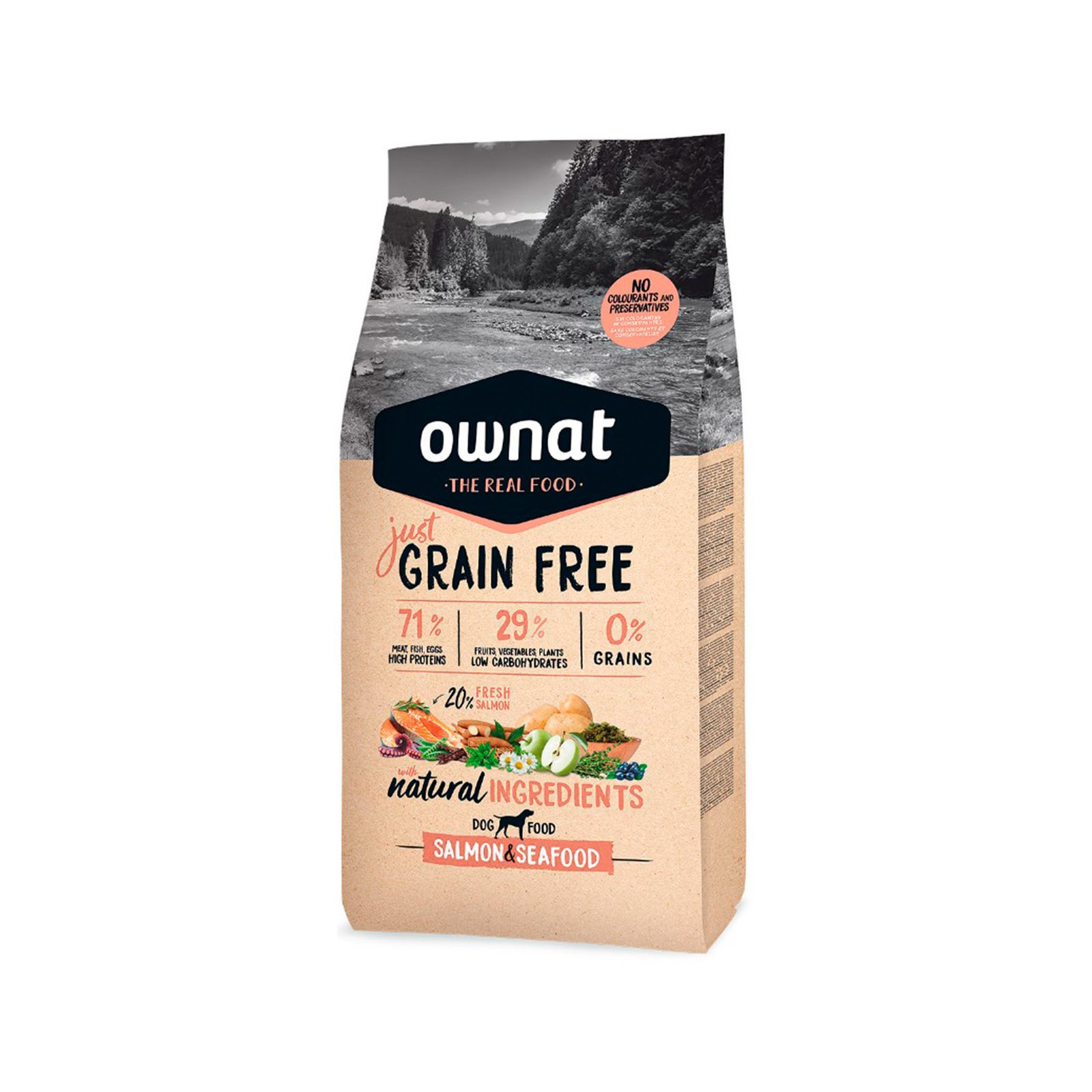 Ownat Just Adulto Salmon & Seafood Grain Free 14 kg – Pienso Super Premium para Perro