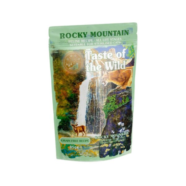 074198615766_Taste Of The Wild Adult Sterilised Salsa Sobres Rocky Mountain Pollo Grain Free 85 Gr – Comida Húmeda para Gato Taste Of The Wild Adult Sterilised Salsa Sobres Rocky Mountain Pollo Grain Free - Comida Húmeda para Gato