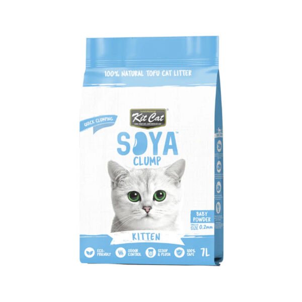 0763163284716.1 Kit Cat Arena Eco Soya Clump Kitten Baby Powder - Arena para Gatito