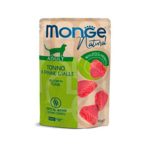 Monge Natural Sobre de Atún Aleta Amarilla en Gelatina - Comida Húmeda para Gato