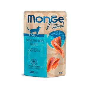 Monge Natural Sobre de Atún y Anchoas en Gelatina - Comida Húmeda para Gato