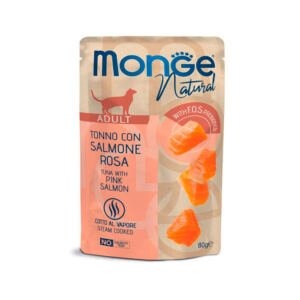 Monge Natural Sobre de Atún y Salmón en Gelatina - Comida Húmeda para Gato