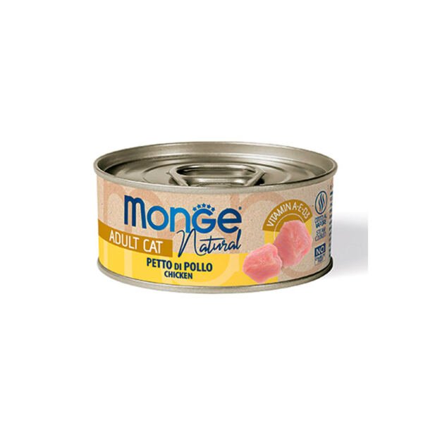 Monge Natural Lata de Pollo en Caldo - Comida Húmeda para Gato