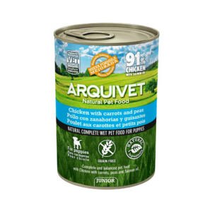 Arquivet Junior Paté Pollo con Zanahorias y Guisantes 400 g - Comida Húmeda para Cachorro