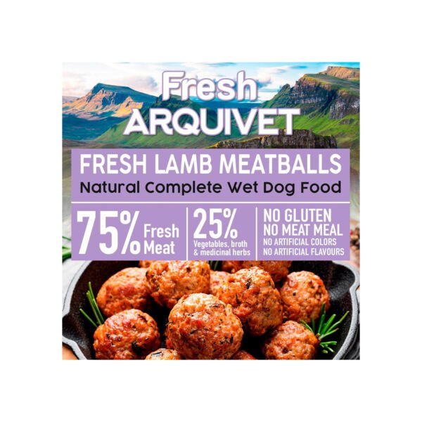 Arquivet Fresh Albóndigas de Cordero, Zanahoria y Boniato 400 g - Comida Húmeda para Perro