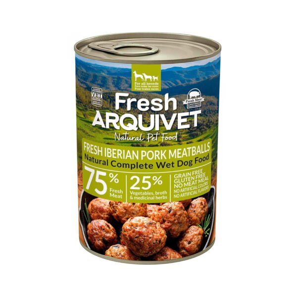 Arquivet Fresh Albóndigas de Cerdo Ibérico, Calabaza y Judías Verdes 400 g - Comida Húmeda para Perro