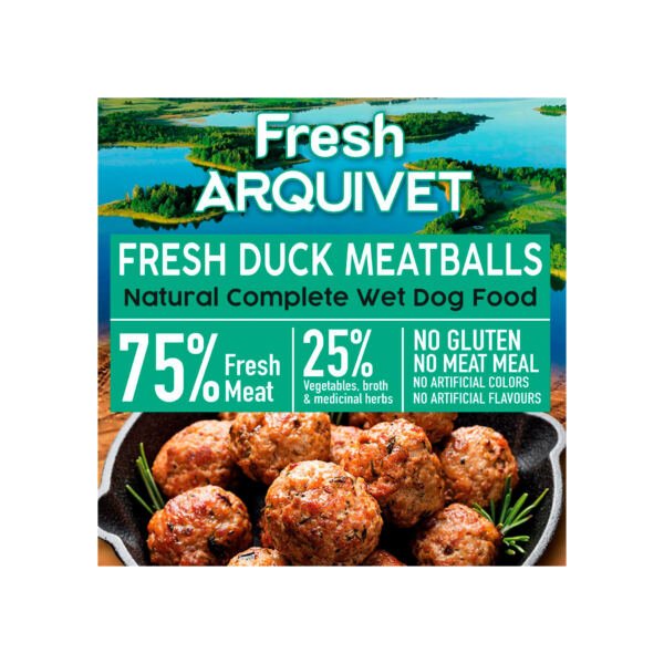 Arquivet Fresh Albóndigas de Pato, Boniato y Naranja 400 g - Comida Húmeda para Perro