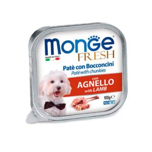 Monge Fresh Tarrina Pate Trozos de Cordero - Comida Húmeda Perro