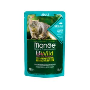Monge Bwild Adult Salsa Bacalao y Verduras Grain Free - Comida Húmeda para Gato