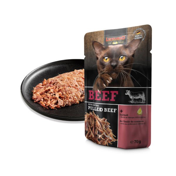Leonardo Ternera con Extra Pulled Beef - Comida Húmeda para Gato