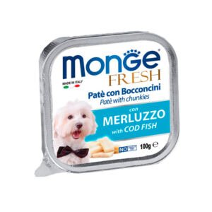 Monge Fresh Tarrina Pate Trozos de Merluza - Comida Húmeda Perro