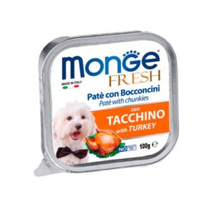 Monge Fresh Tarrina Pate Trozos de Pavo - Comida Húmeda Perro