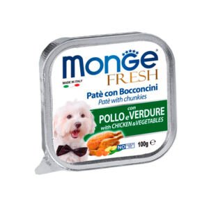 Monge Fresh Tarrina Pate Trozos de Pollo y Verduras - Comida Húmeda Perro