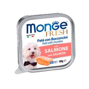 Monge Fresh Tarrina Pate Trozos de Salmón - Comida Húmeda Perro