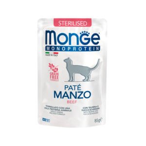 Monge Pouches Monoproteico Adulto Esterilizado Ternera - Comida Húmeda para Gato