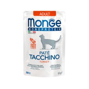 Monge Pouches Monoproteico Adulto Pavo - Comida Húmeda para Gato