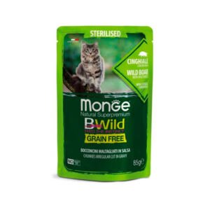 Monge BWild Sterilised Jabalí y Verduras Grain Free - Comida Húmeda para Gato