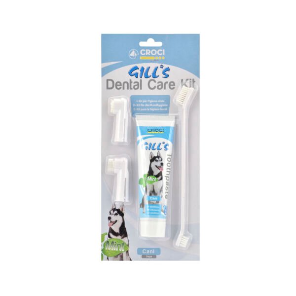 Croci Kit de Higiene Dental con Pasta Dentífrica y Cepillos para Perro
